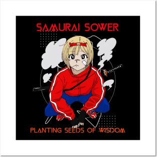 Samurai Sower: Planting Seeds of Wisdom Japanese Gardening Posters and Art